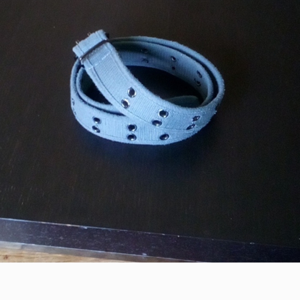 Unisex 100% Cotton Canvas Belt Double Grommet Two Hole Heavy Duty Gray Large
